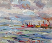 Heiligenhafen, Blick aufs Wasser, 2019