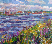 Elbe mit Wildblumen, 2020
