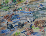 Vögel und Boote an der Alster, 2023